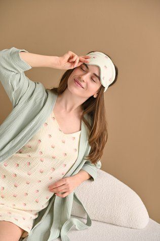 Мусліновий комплект для дому халат + нічна сорочка MF1243000-MY/TP фото