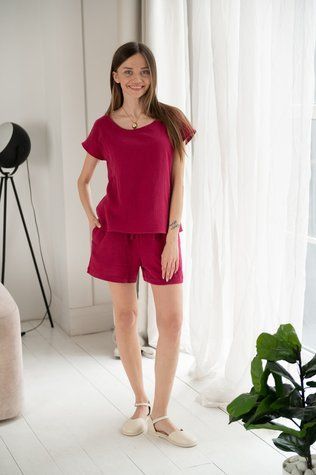 Шорти і футболка з мусліну для прогулянок MF1202500-YG фото